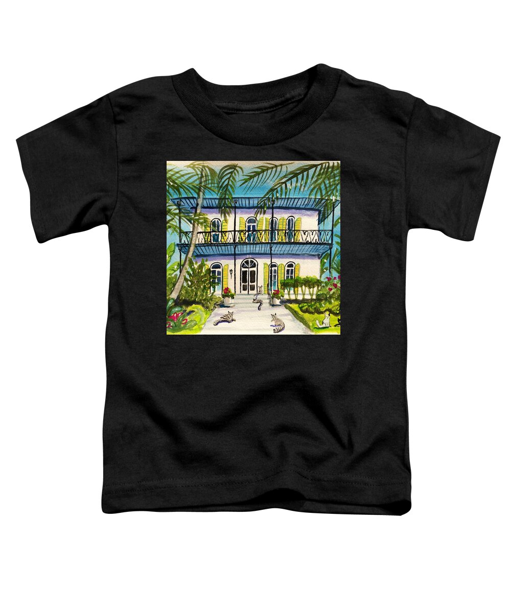Hemingway's House Toddler T-Shirt featuring the painting Hemingway's Home Key West by Maggii Sarfaty