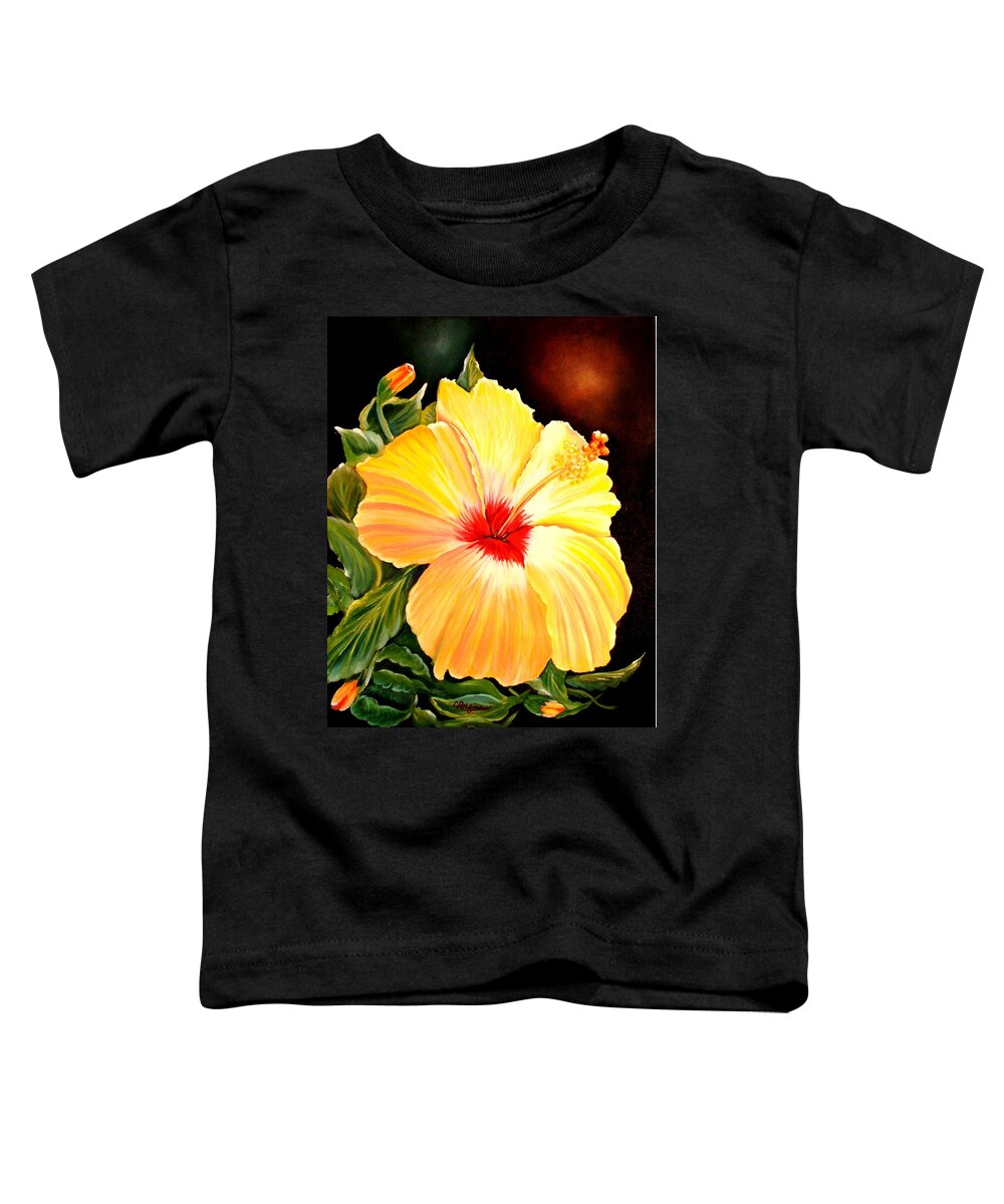 Hibiscus Toddler T-Shirt featuring the painting Hibiscus Glory by Carol Allen Anfinsen