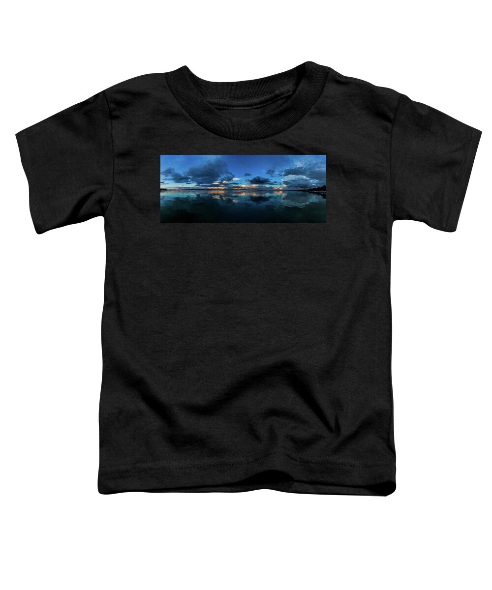 Higgins Lake Toddler T-Shirt featuring the photograph Higgins Lake Panorama by Joe Holley
