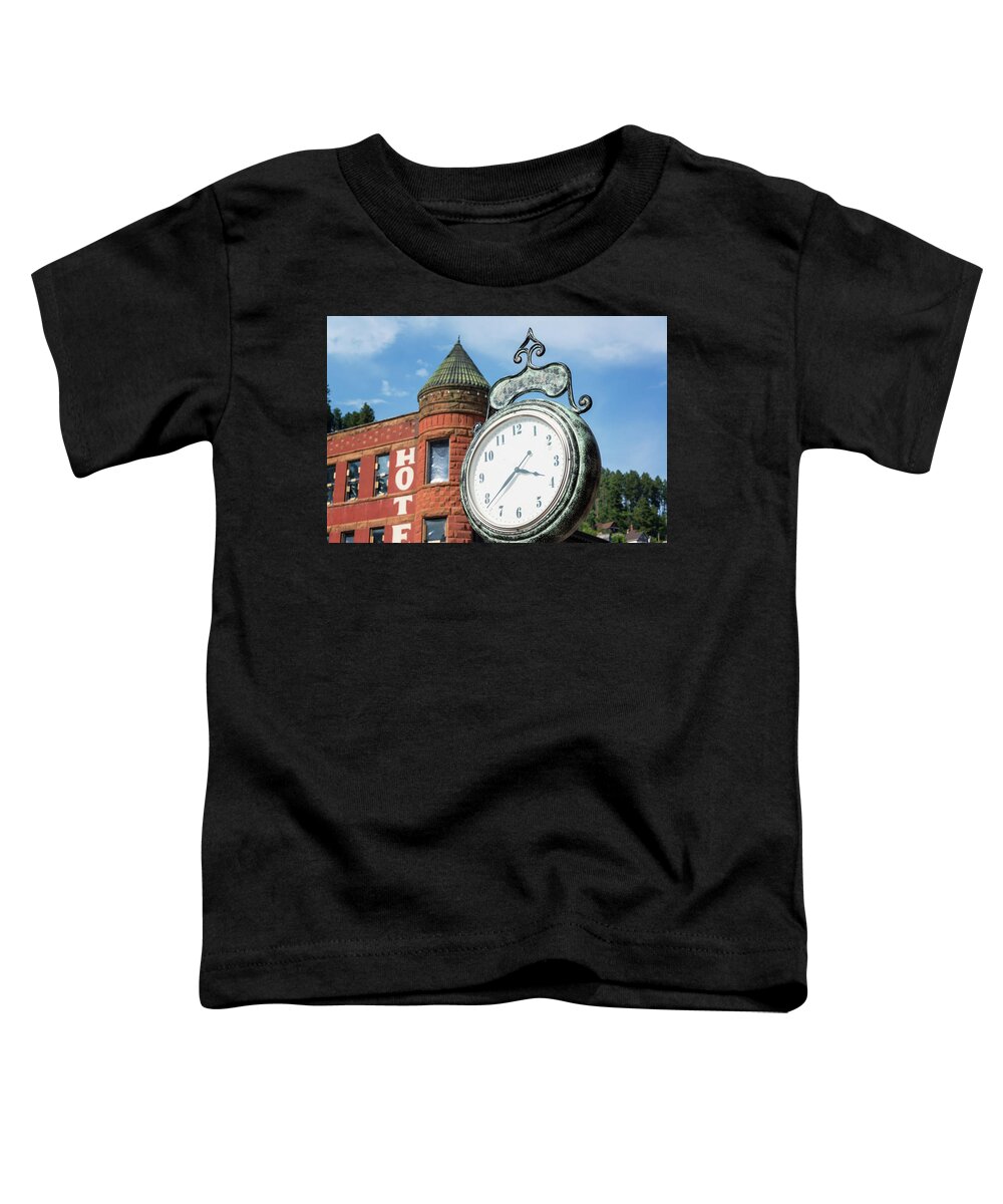 Deadwood Toddler T-Shirt featuring the photograph Historic Clock in Deadwood by Jess Kraft