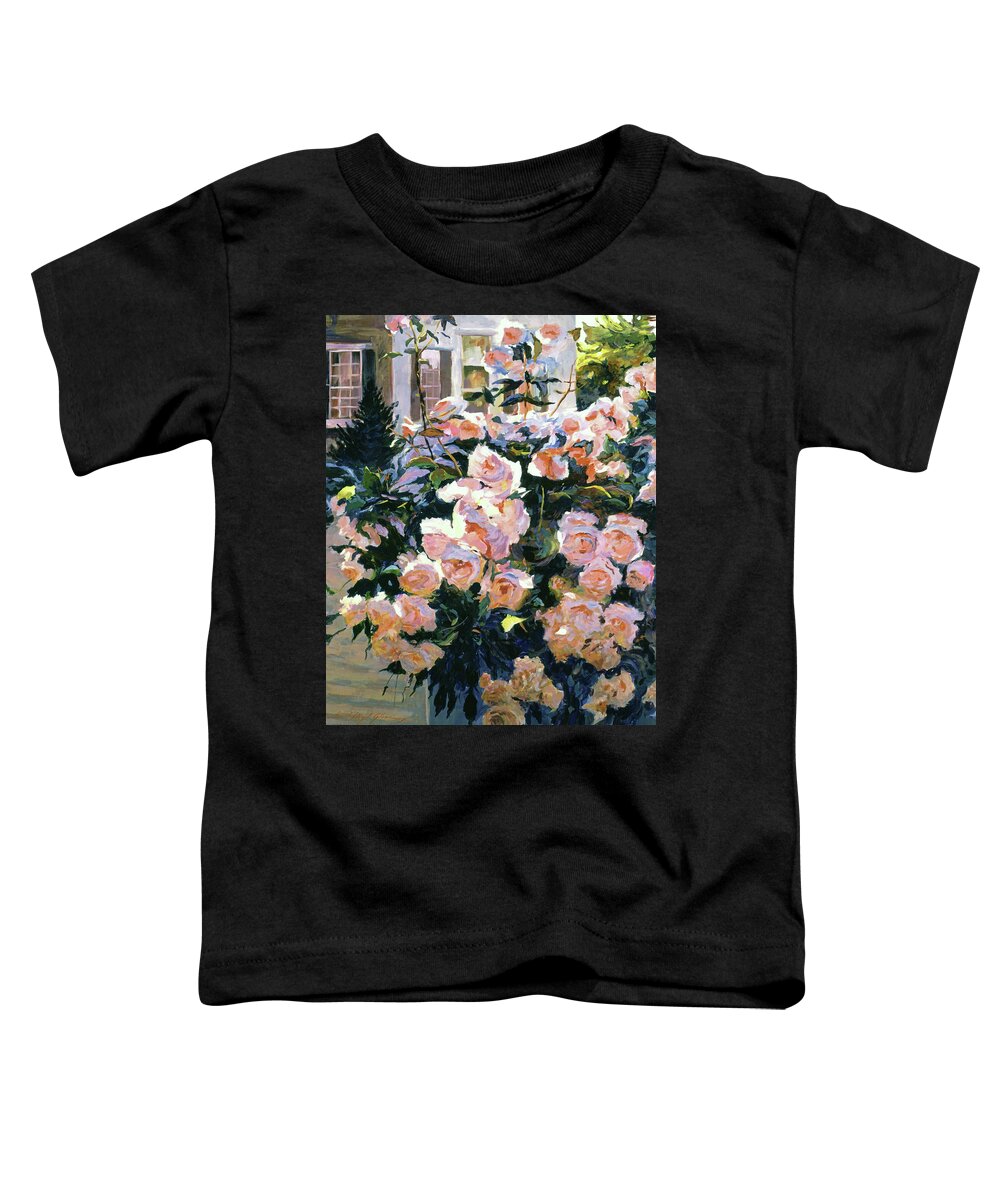 Gardens Toddler T-Shirt featuring the painting Hollywood Cottage Garden Roses by David Lloyd Glover