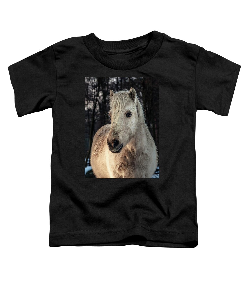 Animal Toddler T-Shirt featuring the photograph Horse portrait by Tim Abeln