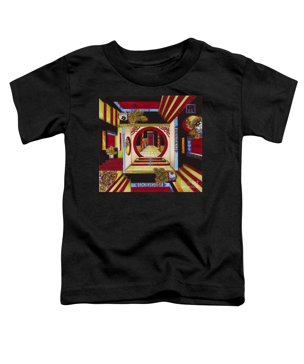 Escher Toddler T-Shirt featuring the painting House of Mirrors by Melissa A Benson