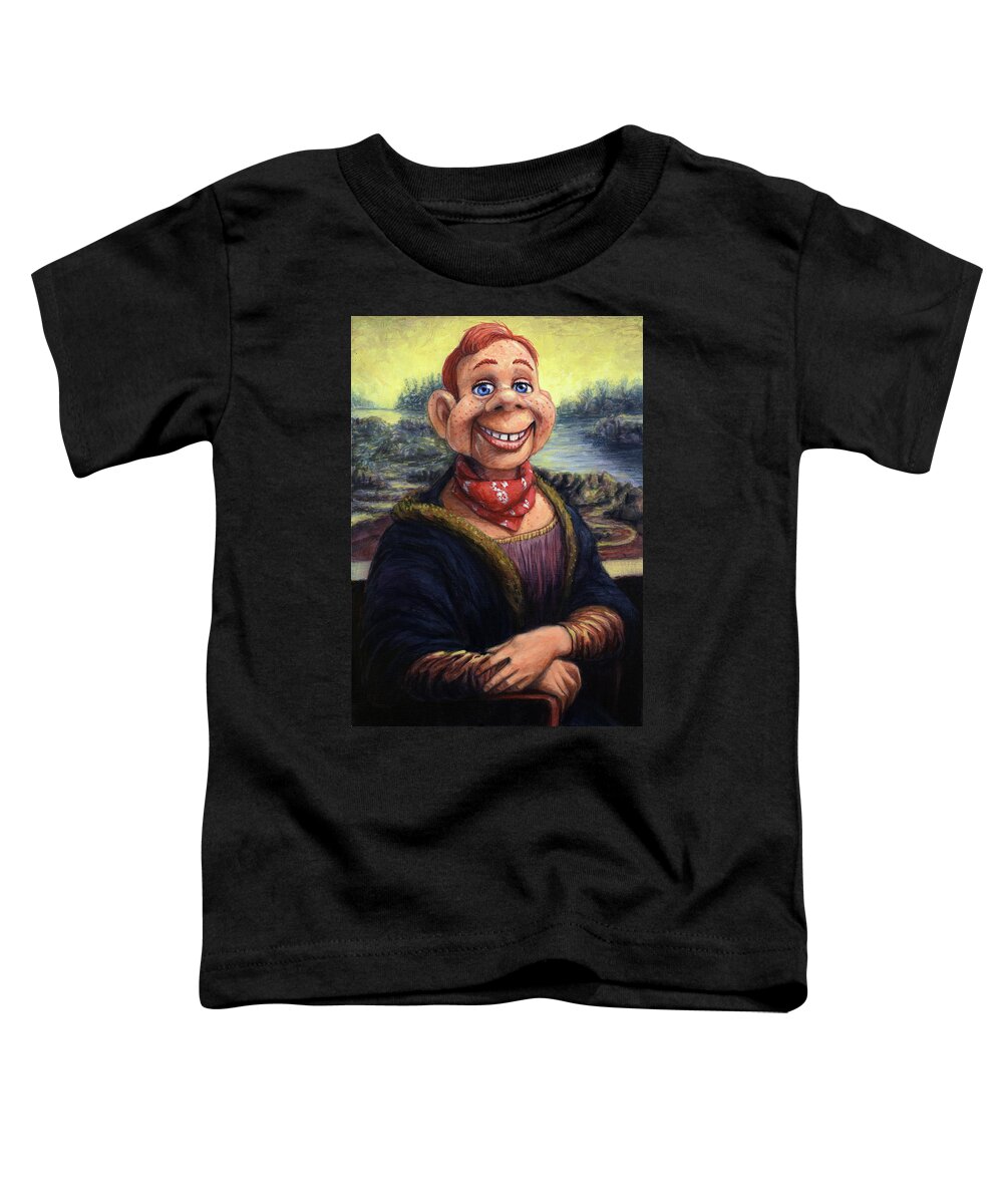 Howdy Doody Toddler T-Shirt featuring the painting Howdy DooVinci by James W Johnson