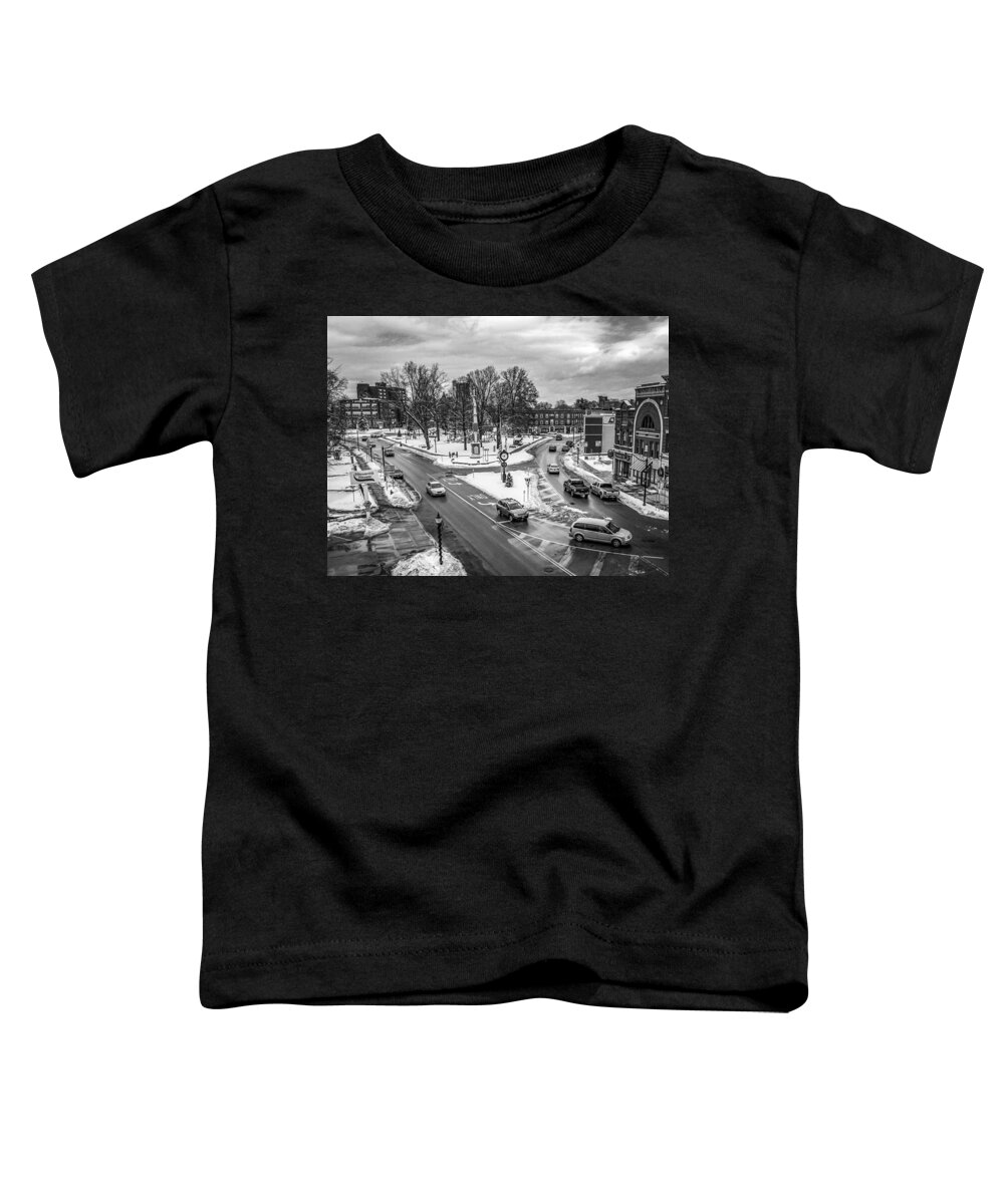  Toddler T-Shirt featuring the photograph Hudson Falls Business District by Kendall McKernon