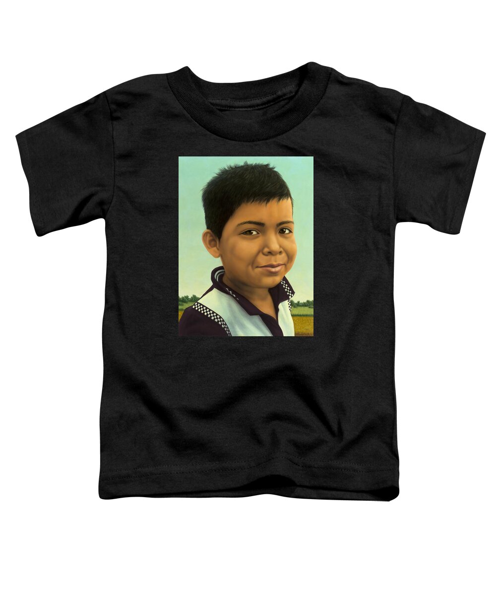 Boy Toddler T-Shirt featuring the painting Human-Nature #43 by James W Johnson