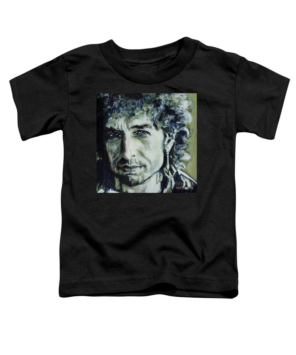 Bob Dylan Toddler T-Shirt featuring the painting I Could Hold You For A Million Years. Bob Dylan by Tanya Filichkin