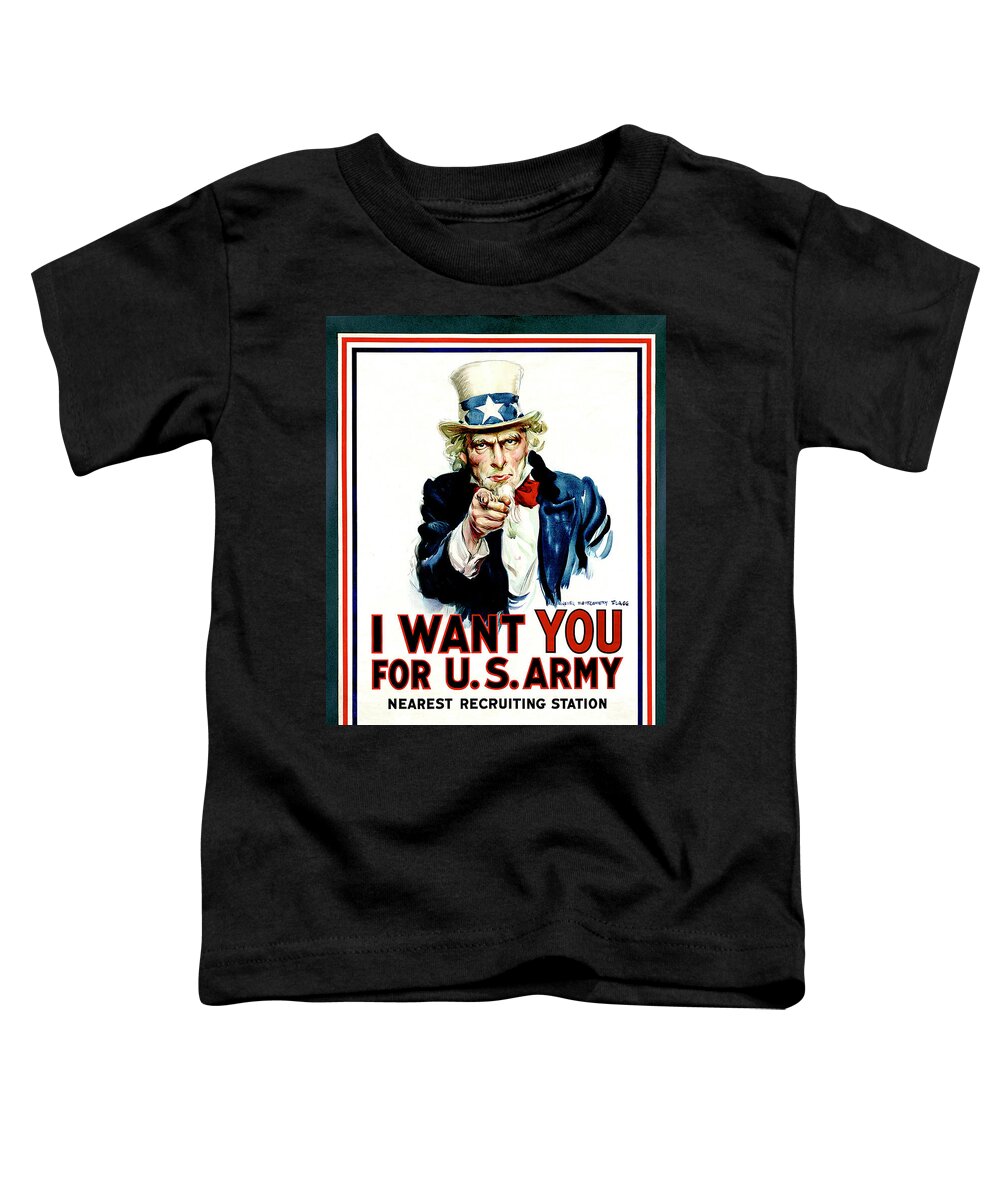 Historical Poster Toddler T-Shirt featuring the photograph I Want You by Burney Lieberman