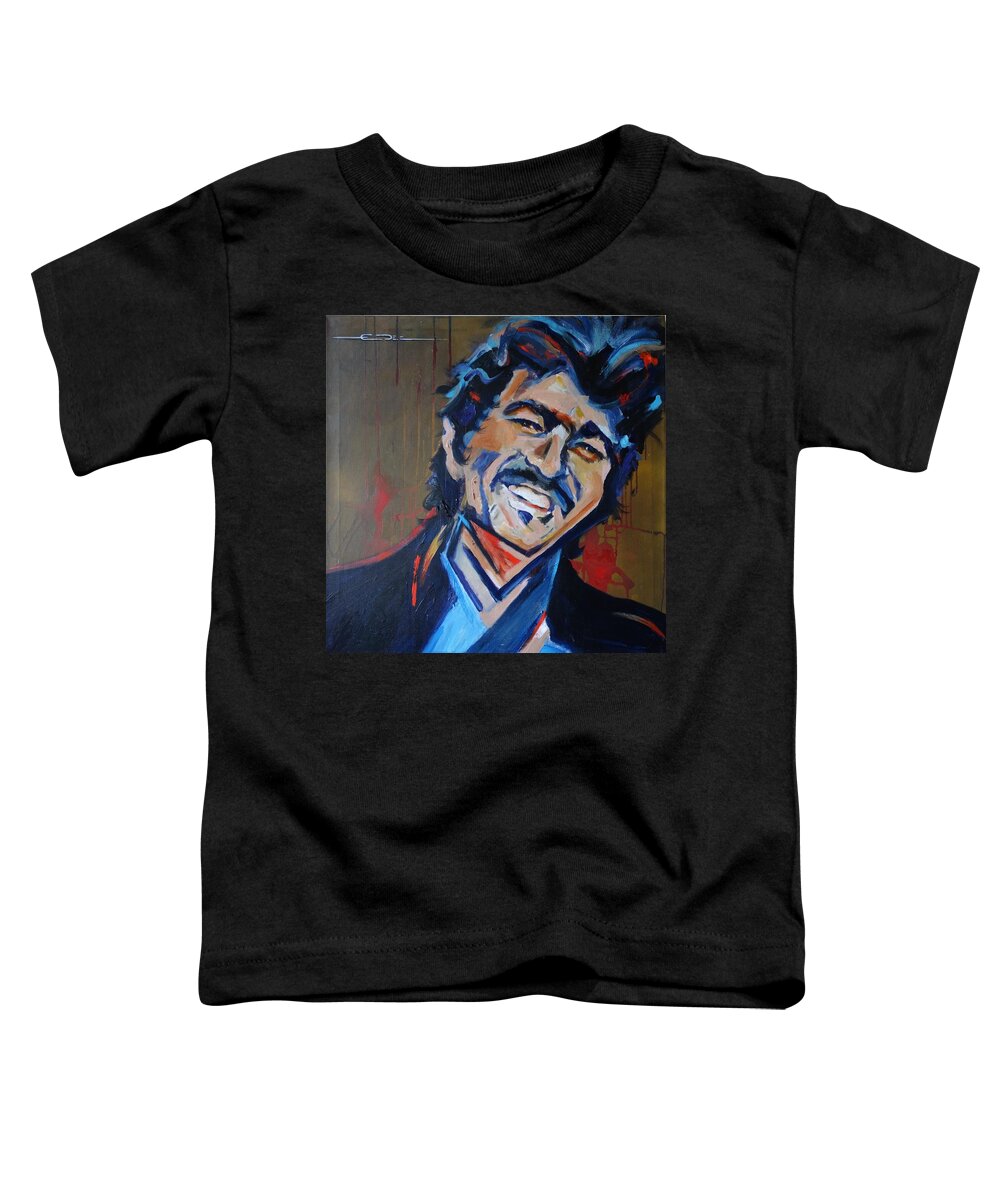 John Prine Toddler T-Shirt featuring the painting Illegal Smile by Eric Dee