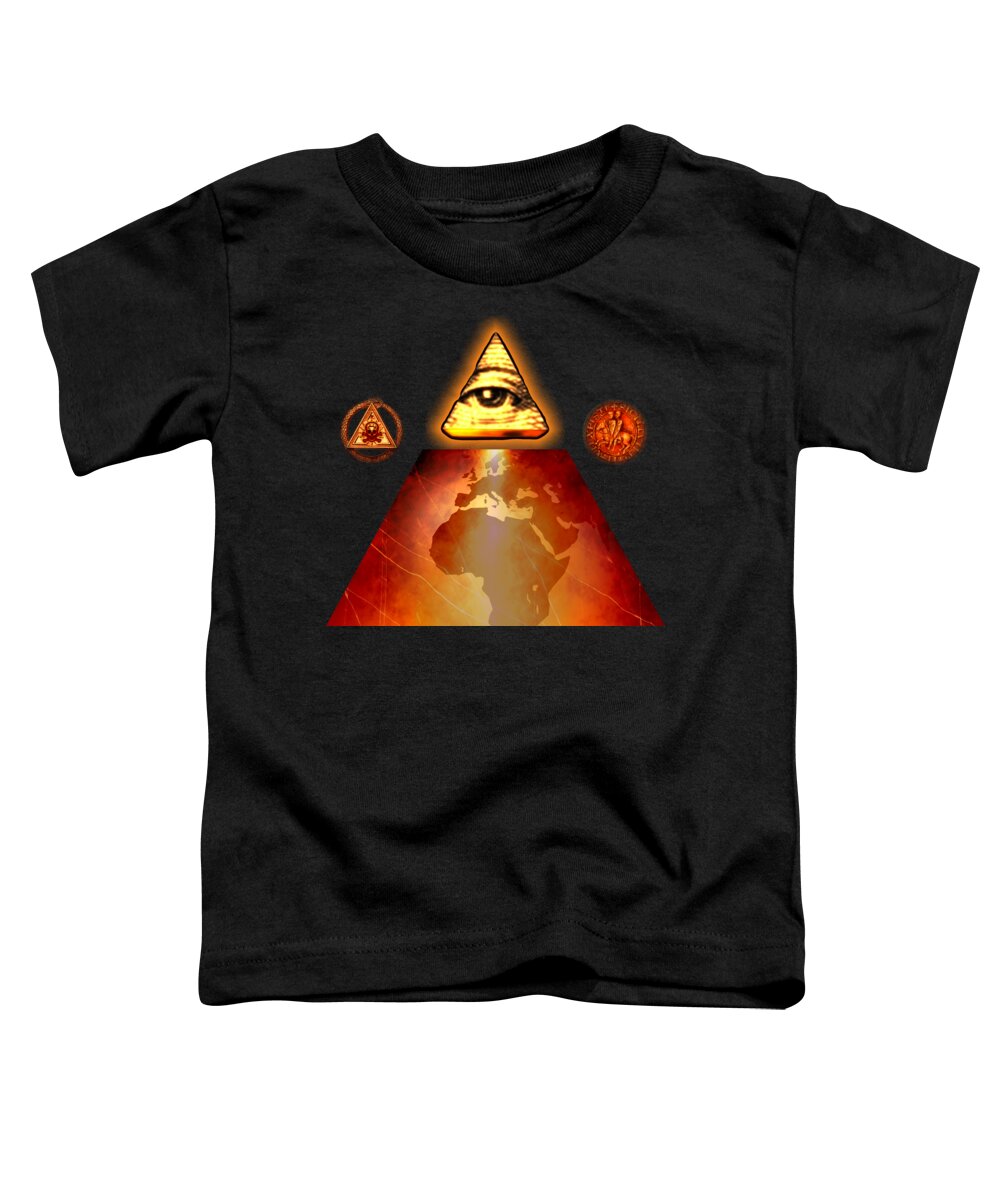 Fantasy Toddler T-Shirt featuring the painting Illuminati World by Pierre Blanchard by Esoterica Art Agency