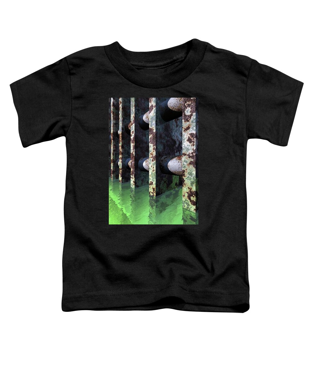 Abstract Toddler T-Shirt featuring the digital art Industrial Disease by Richard Rizzo