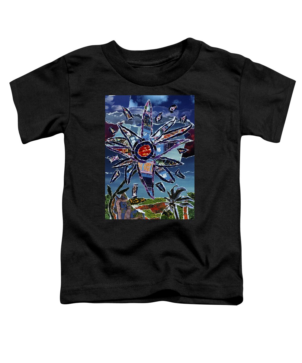  Industrial Flower Toddler T-Shirt featuring the mixed media Industrial Flower by Kenneth James