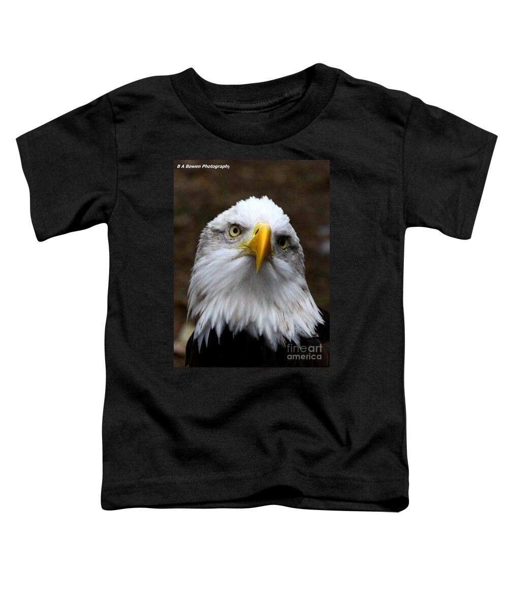 American Bald Eagle Toddler T-Shirt featuring the photograph Inquisitive Eagle by Barbara Bowen