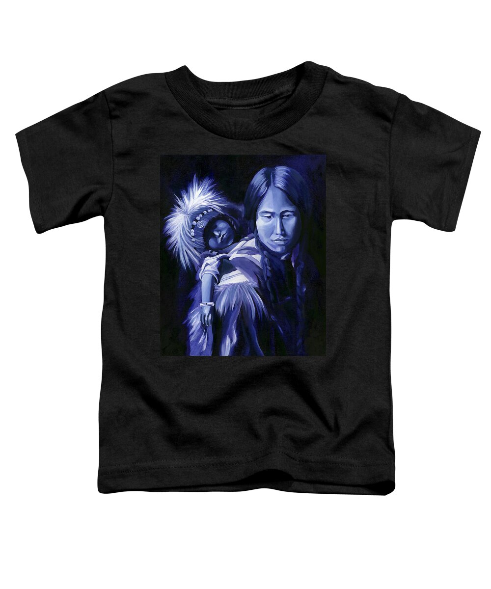 Native American Toddler T-Shirt featuring the painting Inuit Mother and Child by Nancy Griswold