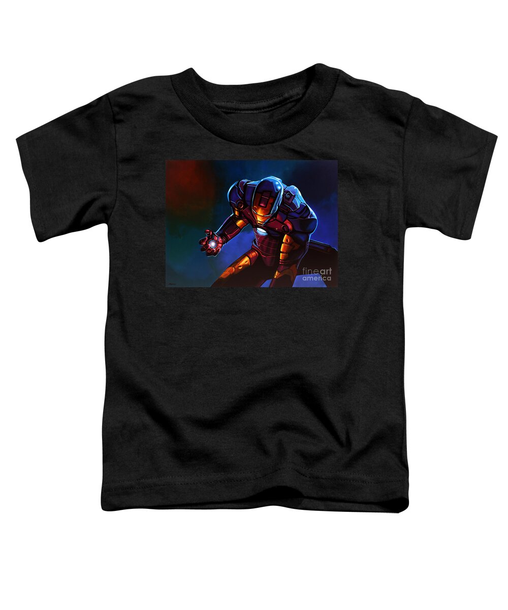 Iron Man Toddler T-Shirt featuring the painting Iron Man by Paul Meijering