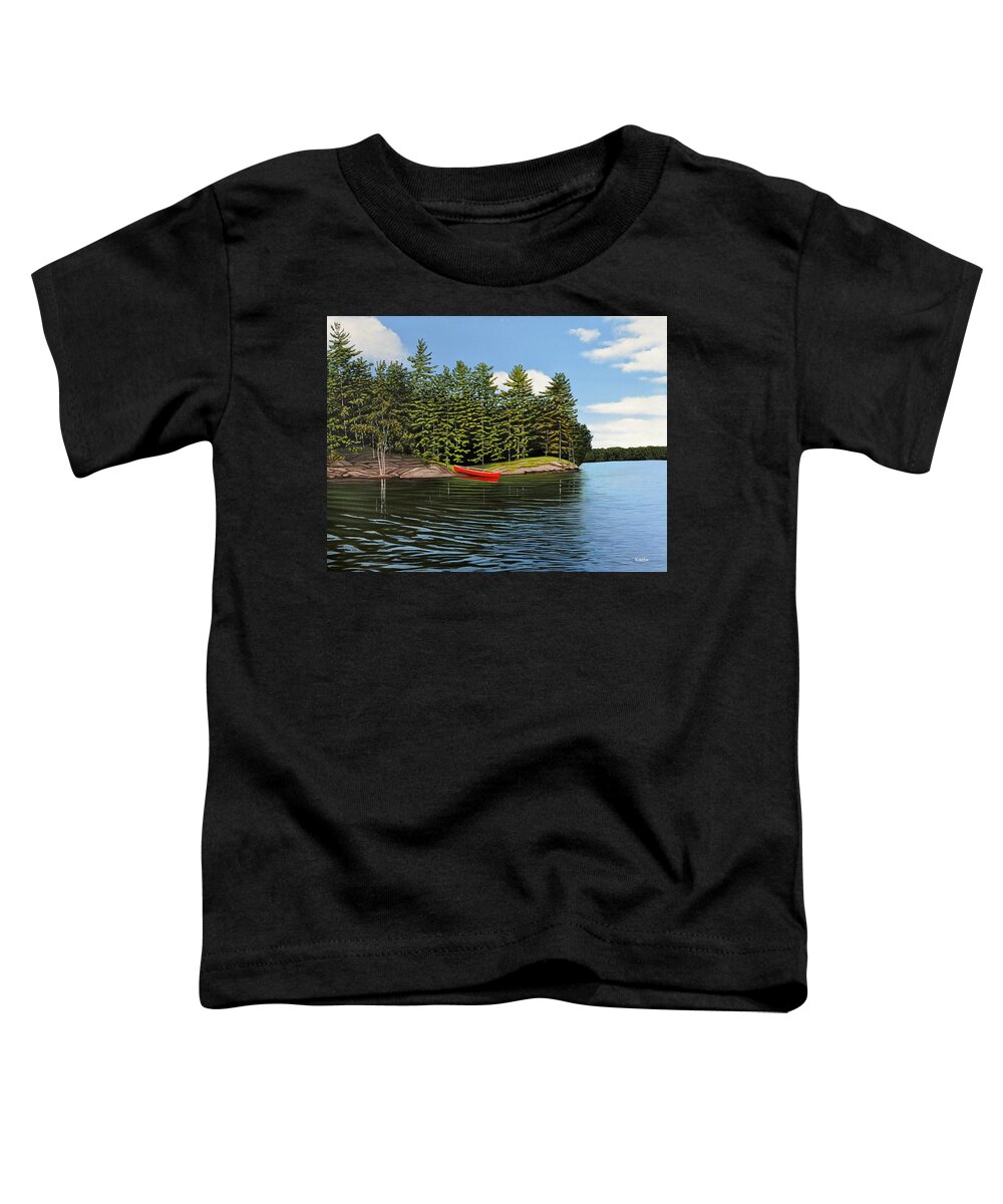 Island Toddler T-Shirt featuring the painting Island Retreat by Kenneth M Kirsch