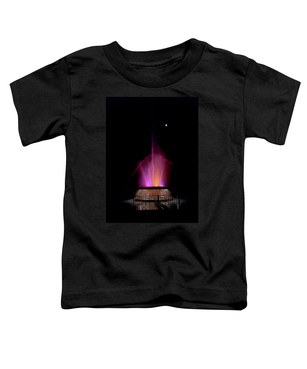 Fisher Rainbow Fountain Toddler T-Shirt featuring the photograph Jacob Fisher Rainbow Fountain by Susan Rissi Tregoning