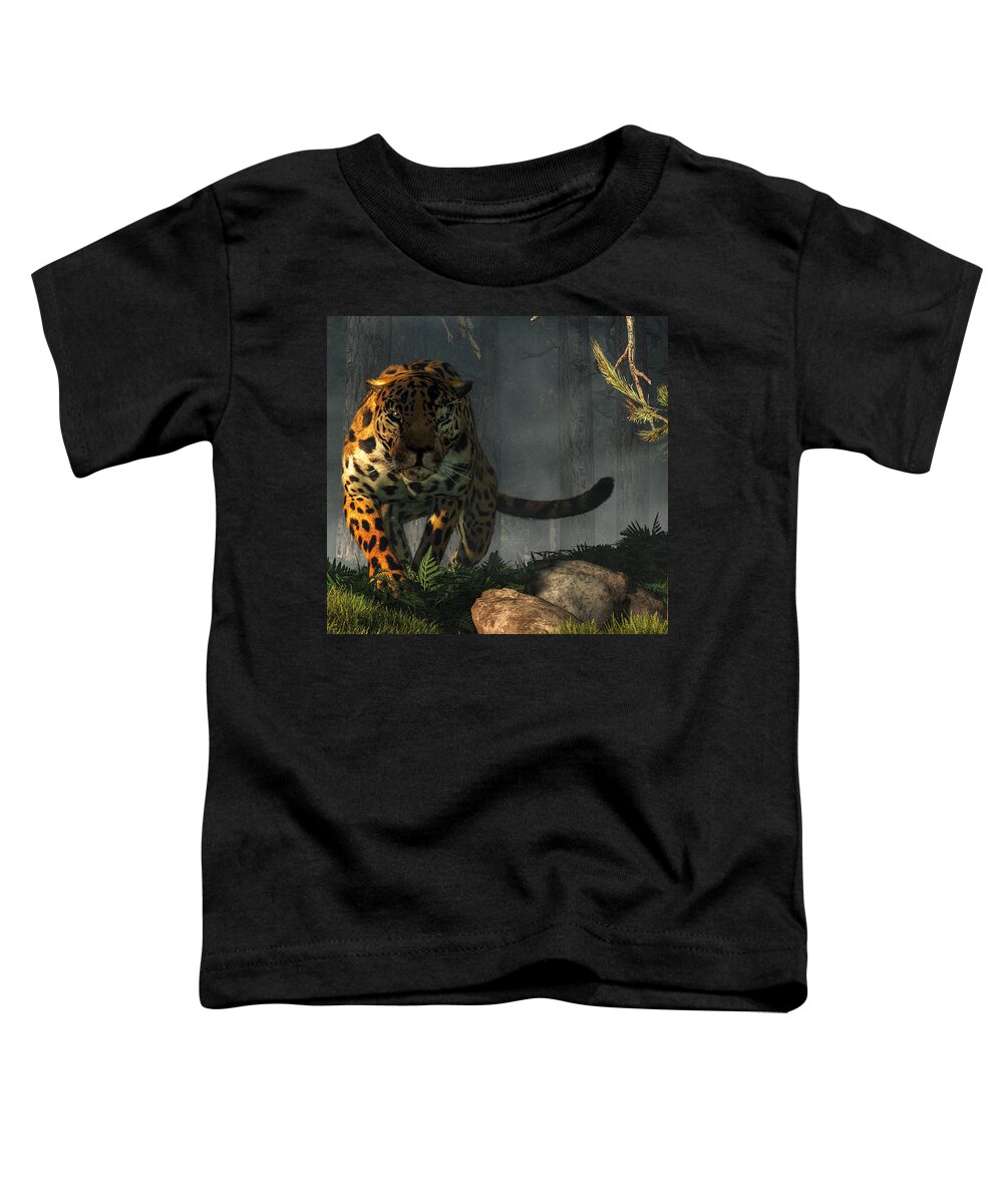 Jaguar Toddler T-Shirt featuring the digital art Jaguar by Daniel Eskridge