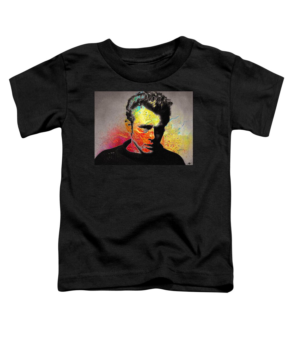 James Dean Toddler T-Shirt featuring the mixed media James Dean by Tony Rubino