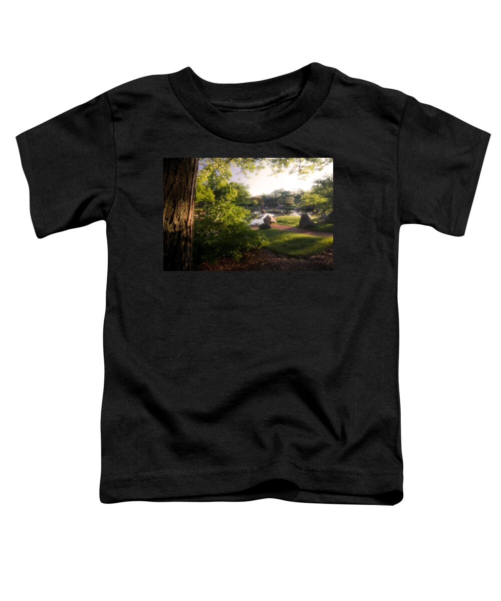 Japanese Garden Toddler T-Shirt featuring the photograph Japanese Garden in the morning by Sven Brogren