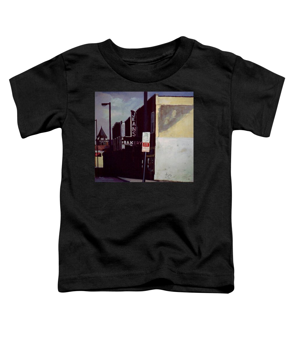 Landscape Toddler T-Shirt featuring the painting Jean's Bakery by William Brody
