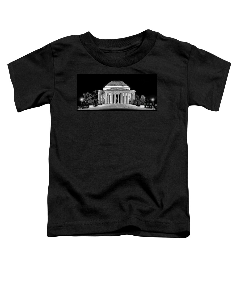 Jefferson Toddler T-Shirt featuring the photograph Jefferson Memorial Lonely Night by Olivier Le Queinec