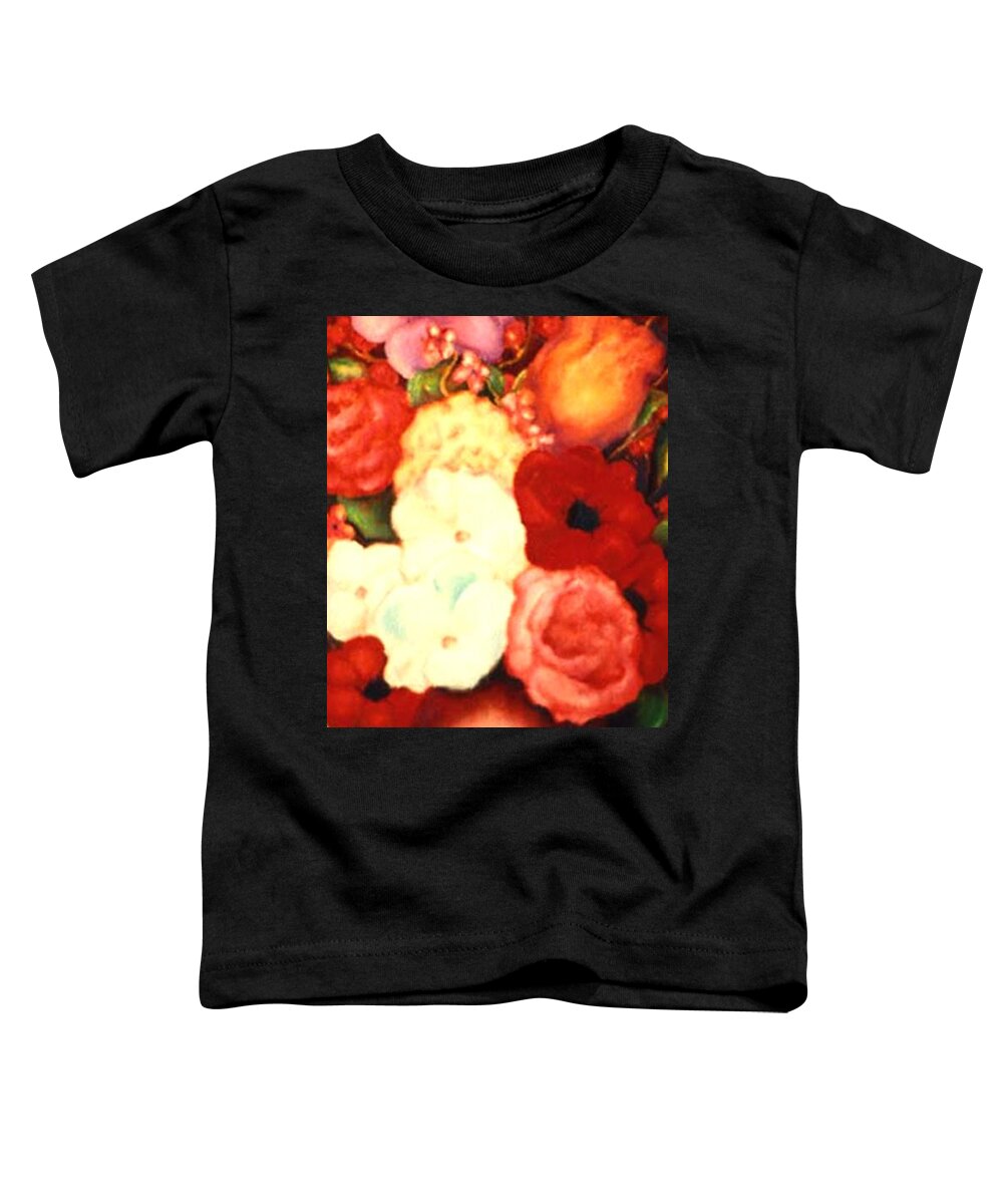 Flowers Toddler T-Shirt featuring the painting Jewel Flowers by Jordana Sands