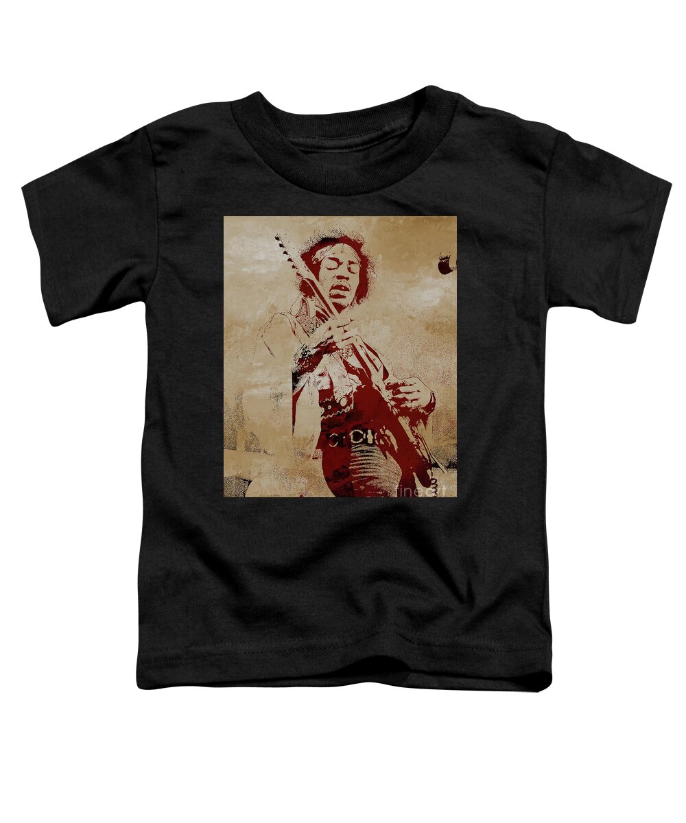 Jimi Hendrix Toddler T-Shirt featuring the painting Jimi Hendrex The Legend by Gull G