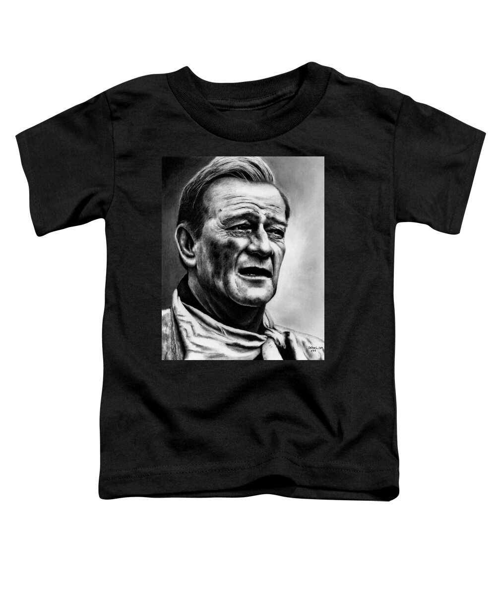 John Wayne Toddler T-Shirt featuring the drawing John Wayne by Rick Fortson
