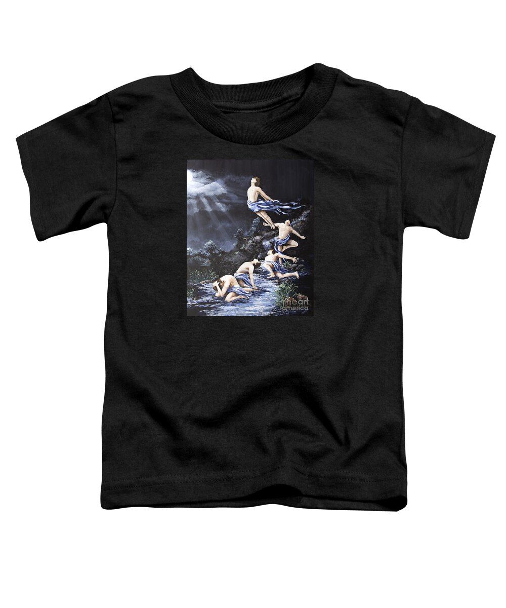 Spiritual. Conceptual Toddler T-Shirt featuring the painting Journey into Self male by Mary Palmer