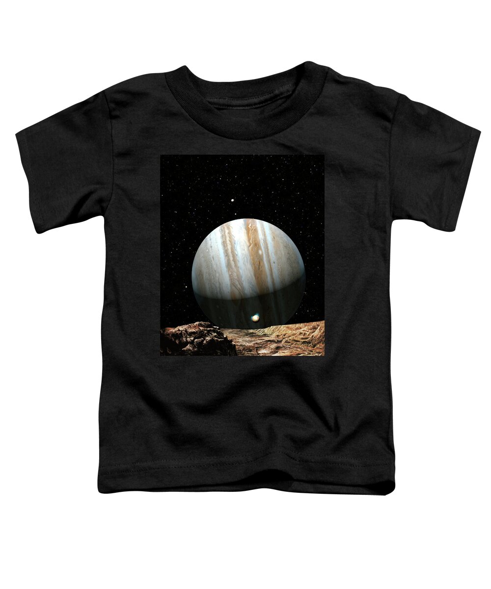 #faatoppicks Toddler T-Shirt featuring the painting Jupiter Seen From Europa by Don Dixon