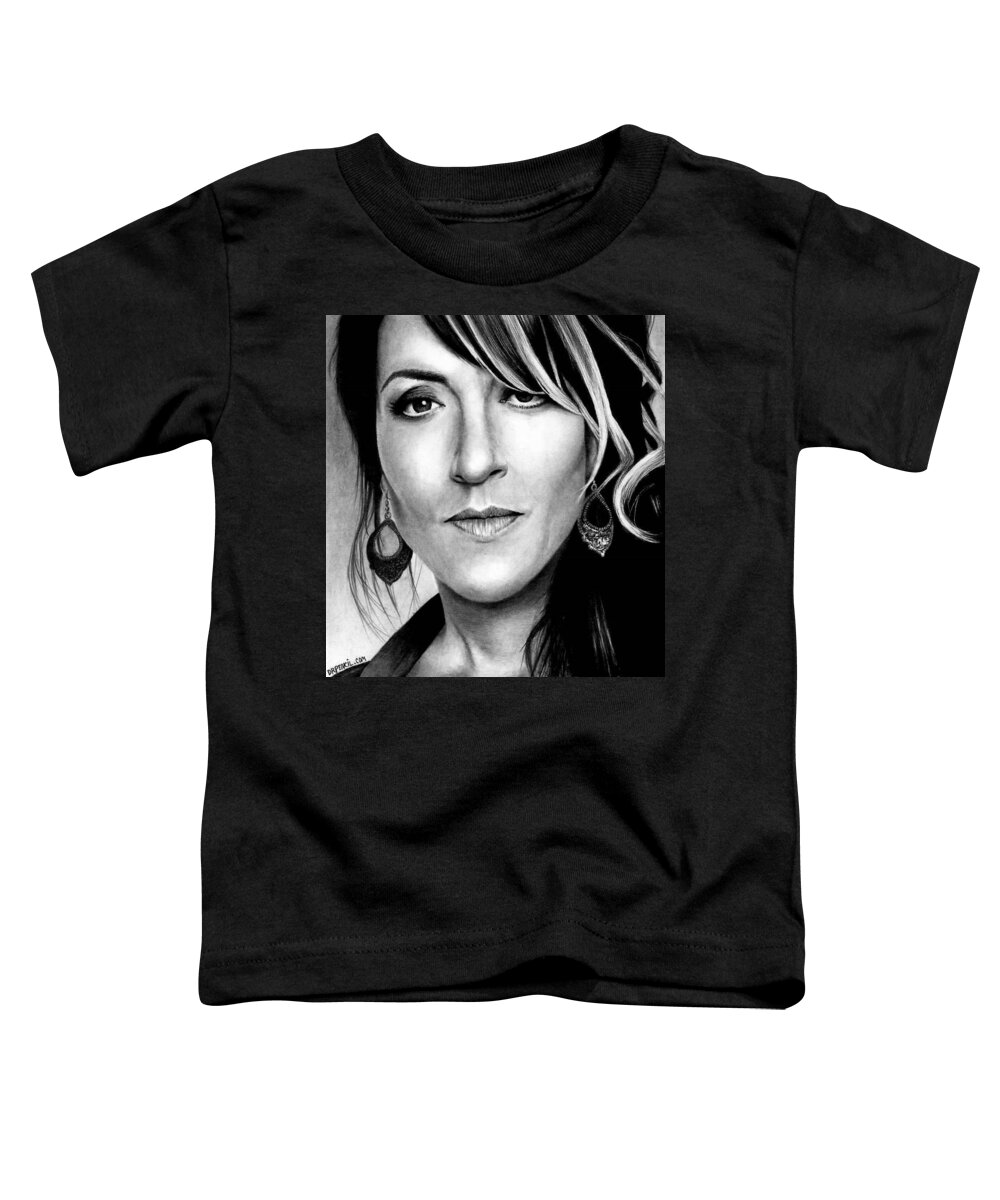 Katie Sagal Toddler T-Shirt featuring the drawing Katie Sagal as Gemma Teller by Rick Fortson