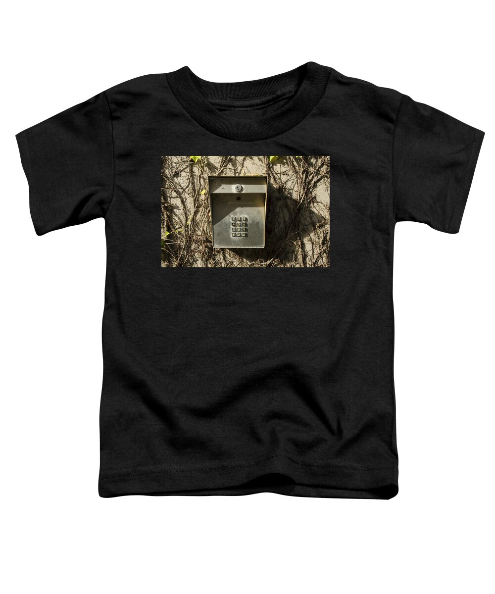 Keypad Toddler T-Shirt featuring the photograph Keypad with vines by Erik Burg