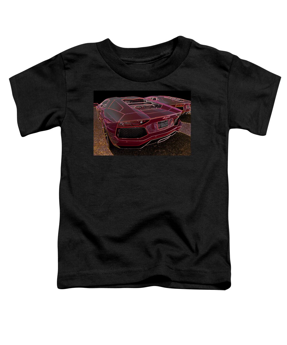 Lamborghini Toddler T-Shirt featuring the digital art Lambo art by Darrell Foster