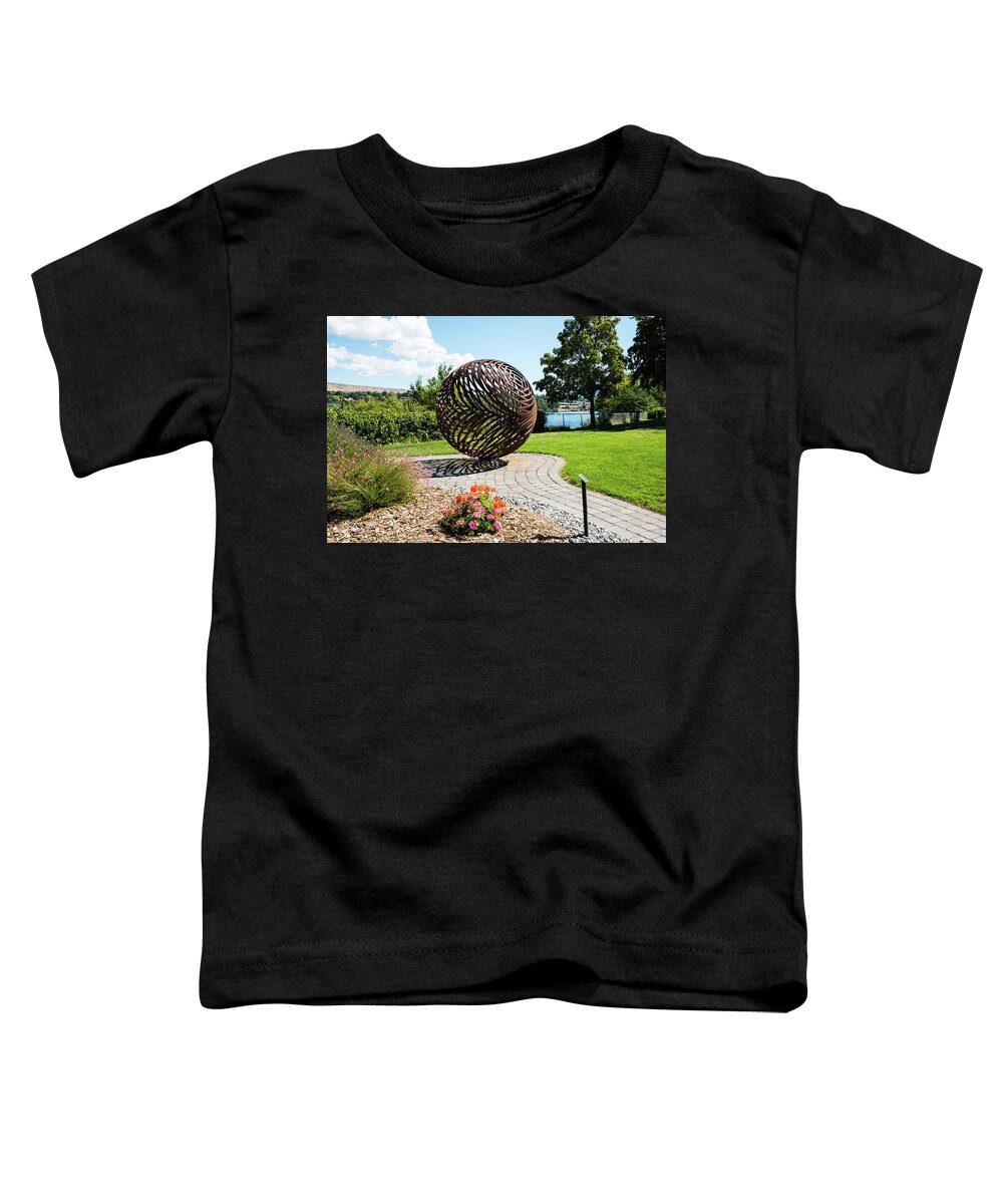 Columbia River Toddler T-Shirt featuring the photograph Latticed Iron Ball with Shadow by Tom Cochran