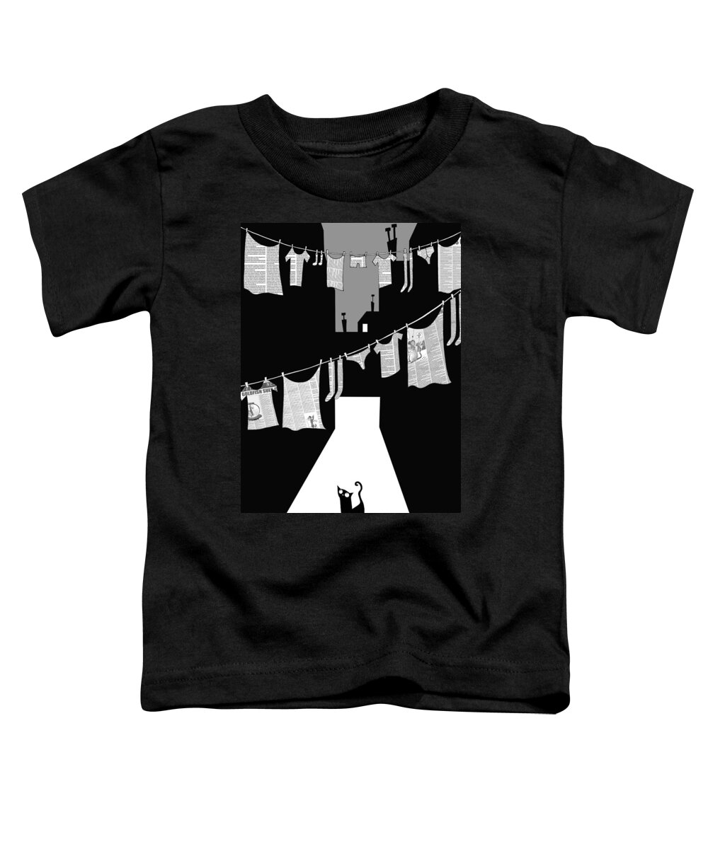 Laundry Toddler T-Shirt featuring the digital art Laundry by Andrew Hitchen