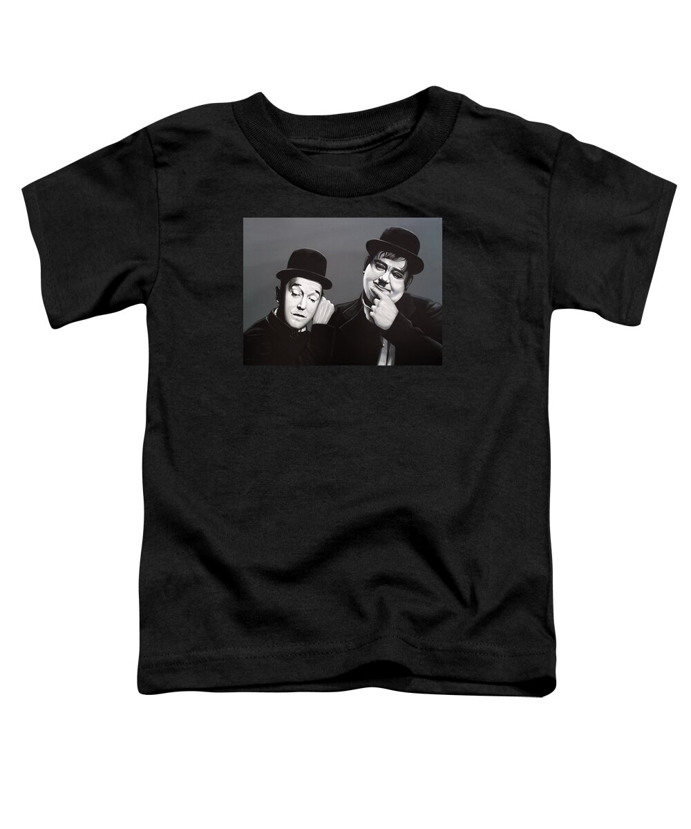Laurel And Hardy Toddler T-Shirt featuring the painting Laurel and Hardy by Paul Meijering