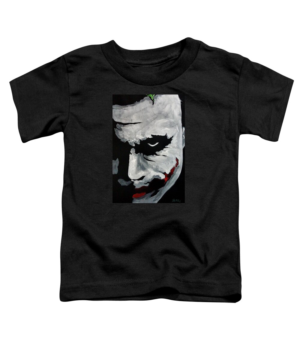 Heath Ledger Toddler T-Shirt featuring the painting Ledger's Joker by Dale Loos Jr