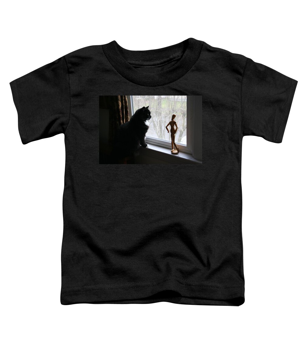 Cat Toddler T-Shirt featuring the photograph Lesson in Perspective by Quin Sweetman