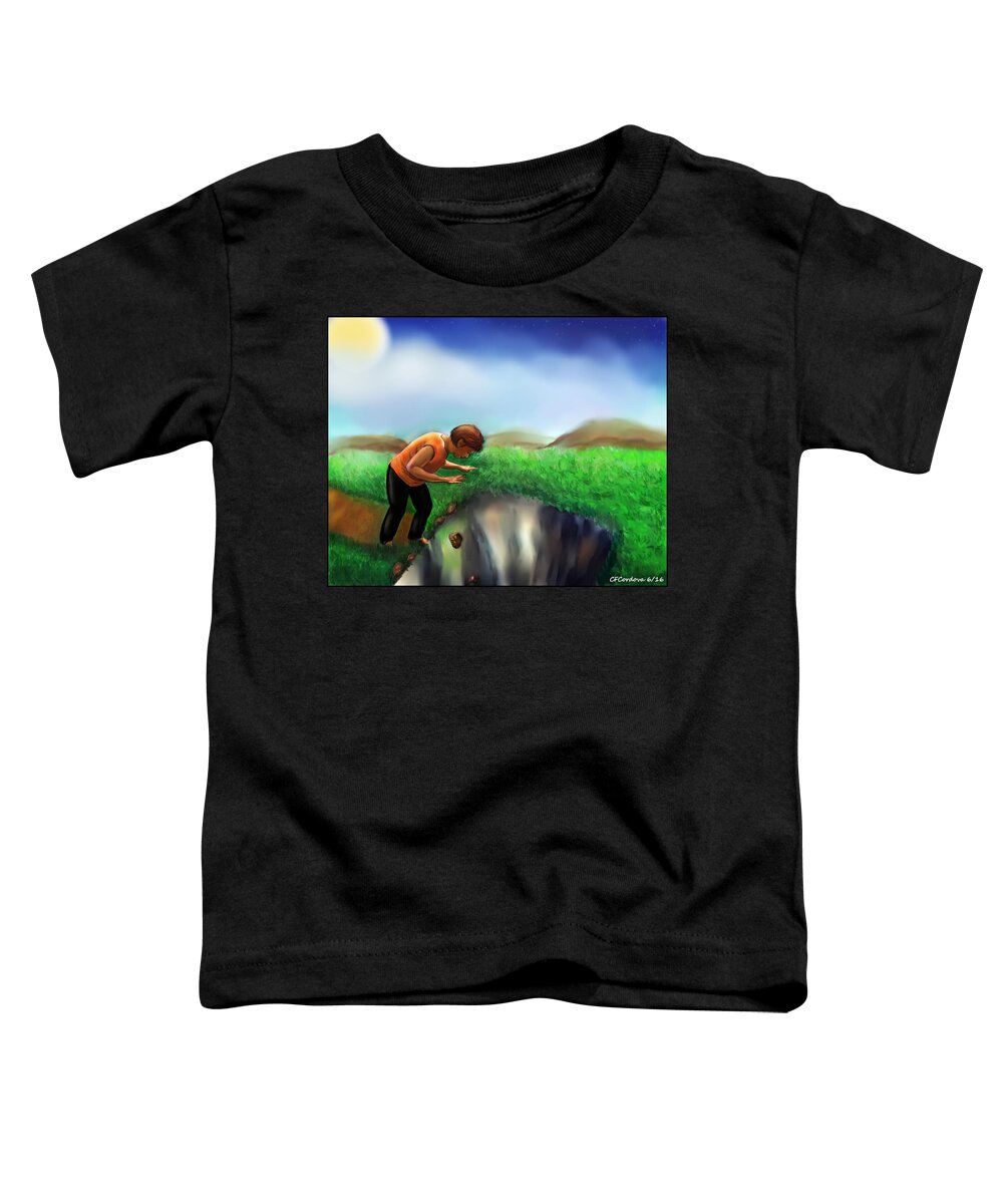 Landscape Toddler T-Shirt featuring the digital art Life's Trapping by Carmen Cordova