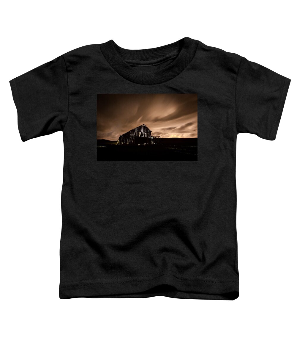 Barn Toddler T-Shirt featuring the photograph Lighted Barn by Brad Stinson