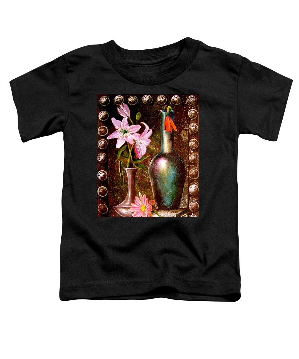  Painting Toddler T-Shirt featuring the painting Lilies by Laura Pierre-Louis