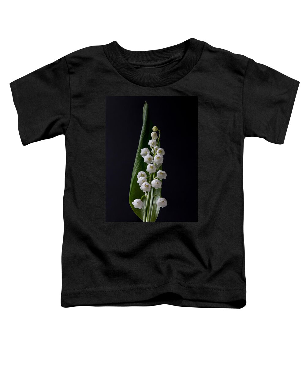 Flower Toddler T-Shirt featuring the photograph Lily of the Valley on Black by Patti Deters