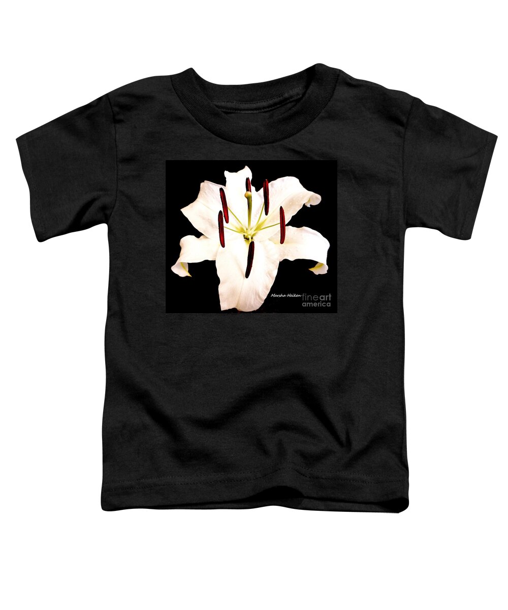 Photo Toddler T-Shirt featuring the photograph Lily On Black by Marsha Heiken