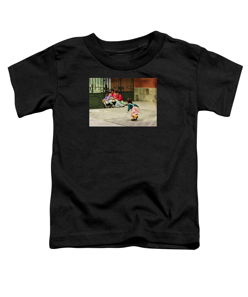Lima Toddler T-Shirt featuring the photograph Little Girl on the Streets of Lima, Peru by Kathryn McBride