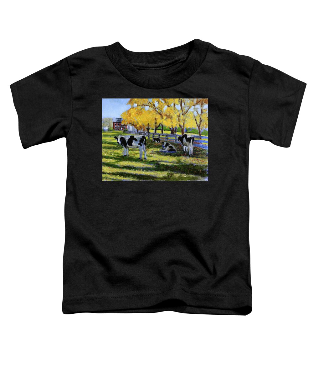 Cow Paintings Toddler T-Shirt featuring the painting Little Tara by David Zimmerman