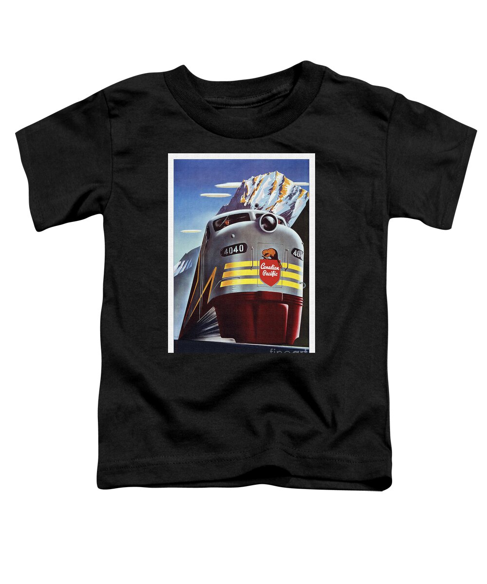 Locomotive Toddler T-Shirt featuring the painting Locomotive Canadian Pacific 4040 by Vintage Collectables