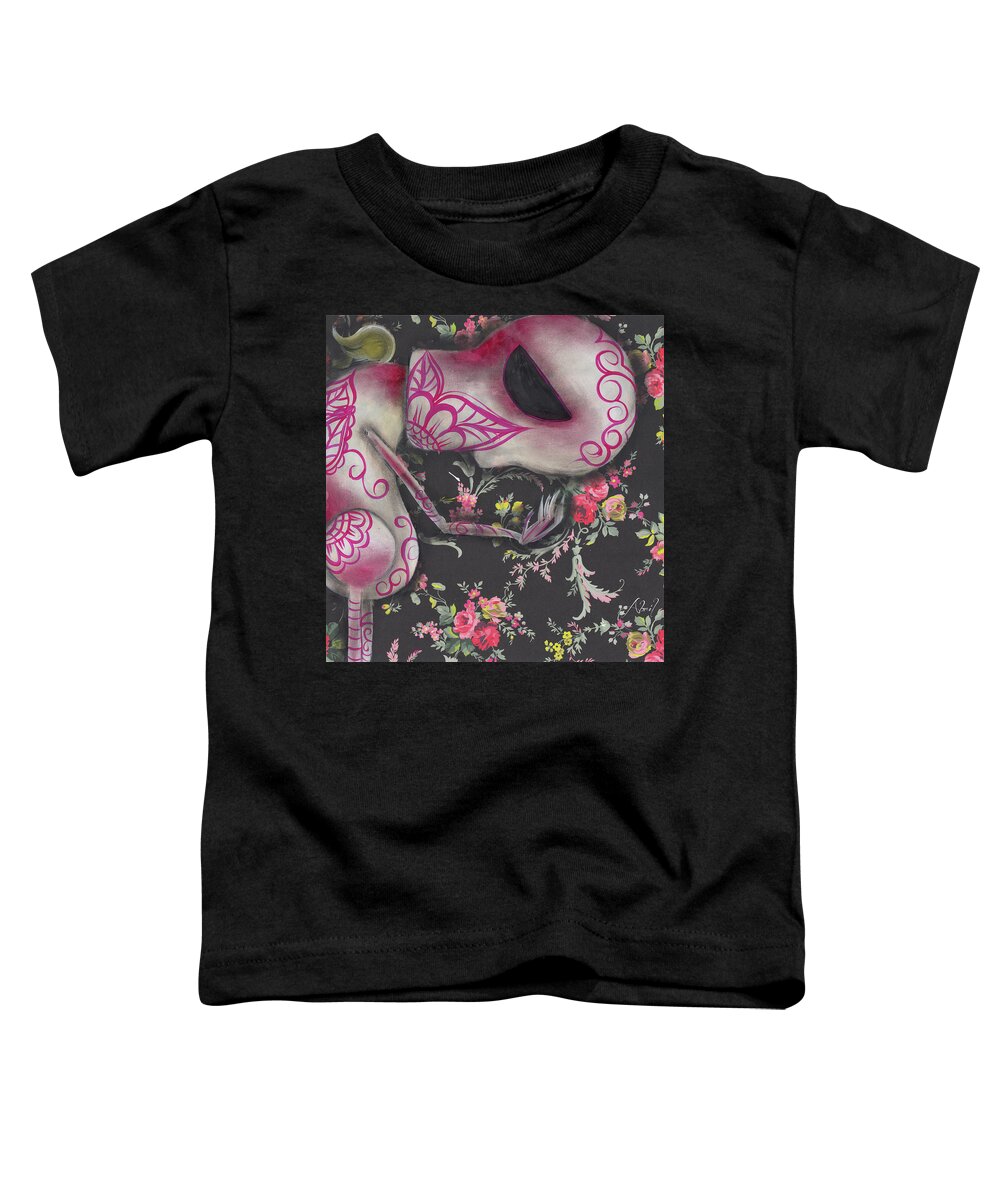 Gothic Art Toddler T-Shirt featuring the painting Looking down by Abril Andrade