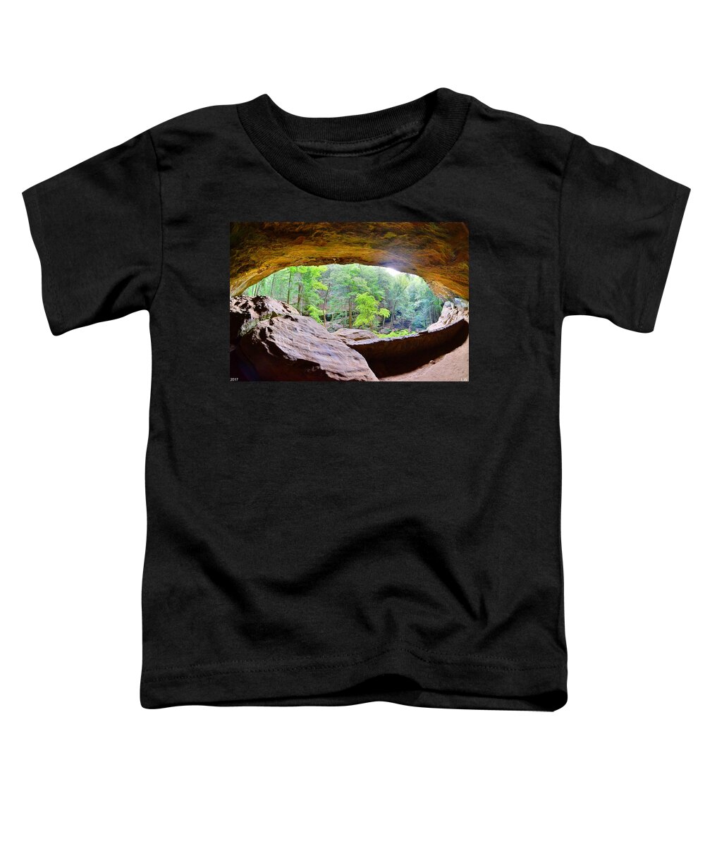 Looking Out Of Old Man's Cave Toddler T-Shirt featuring the photograph Looking Out Of Old Man's Cave by Lisa Wooten