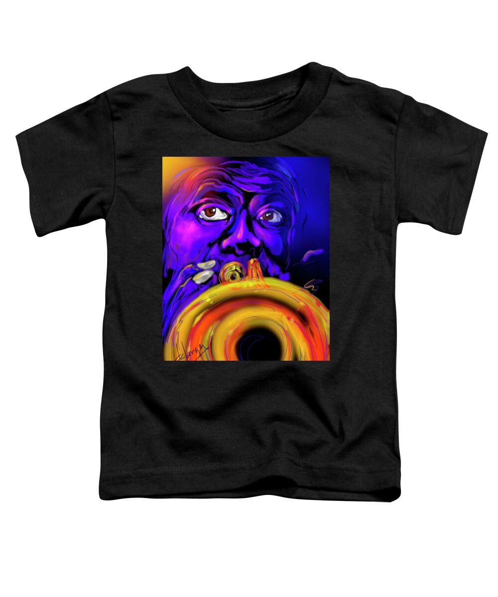 Guitar Toddler T-Shirt featuring the painting Louie by DC Langer